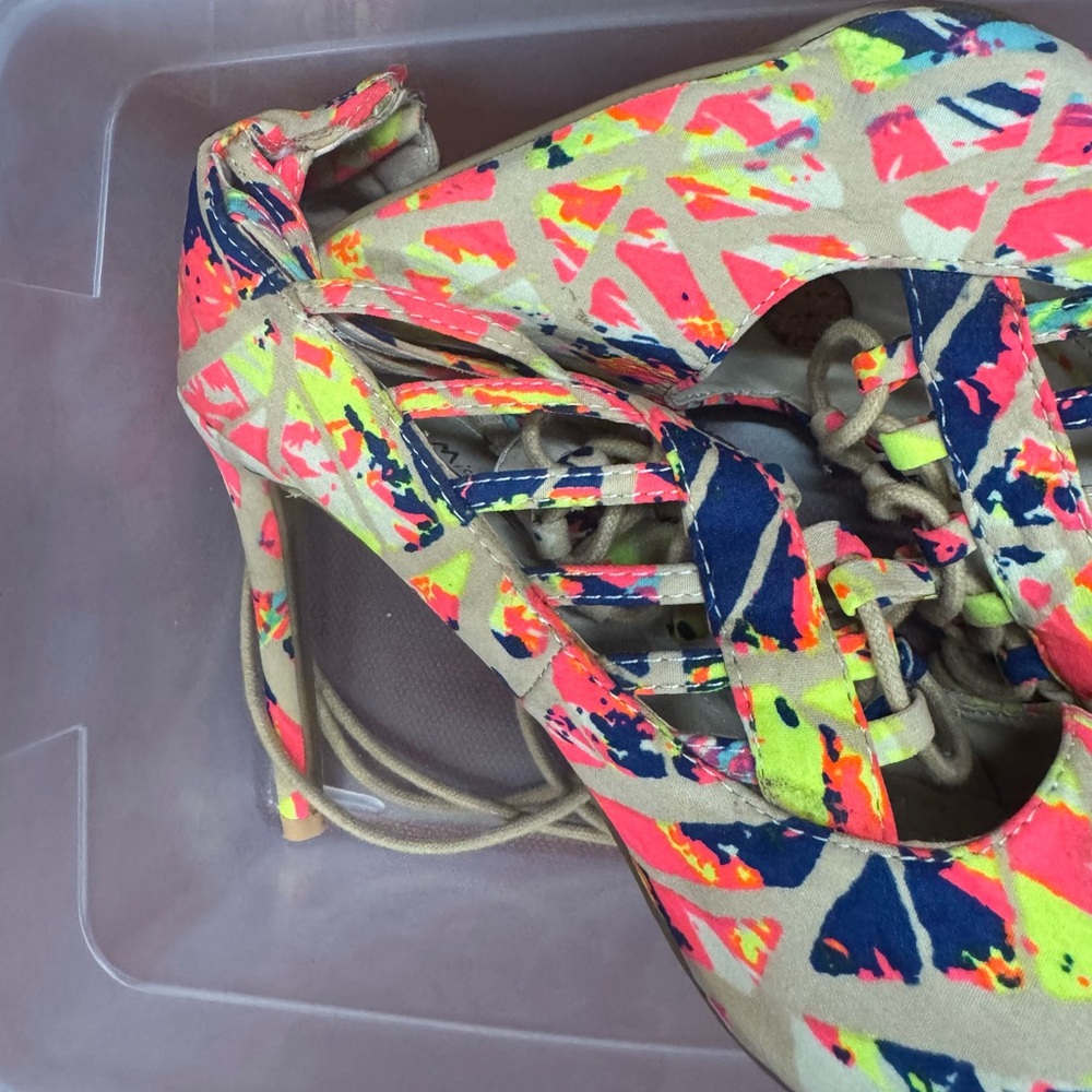 Jessica Simpson Neon Strappy Heels - Picture 2 of 4